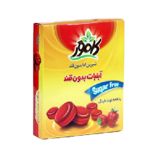 آبنبات توت فرنگی کامور (6عددی)